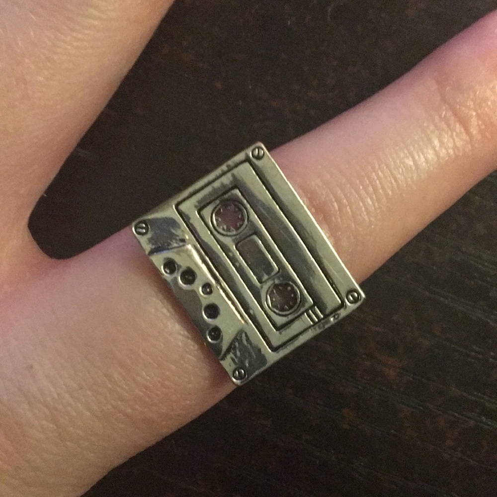 Silver Cassette Tape Ring (ModCloth)